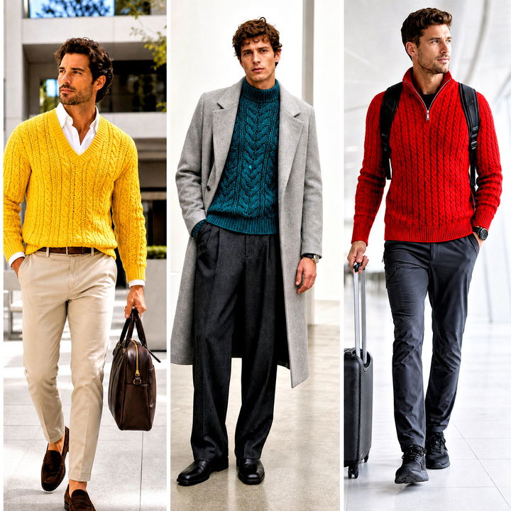 15 Men’s Cable Crochet Sweater Outfit Ideas for Winter Style