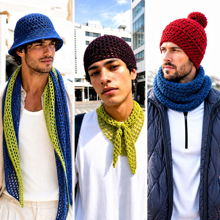 15 Men’s Crochet Hat and Scarf Outfit Ideas for Winter Style
