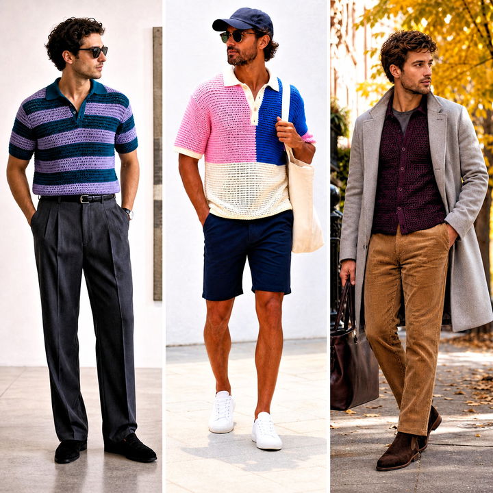 15 Men’s Crochet Polo Shirt Outfit Ideas for Summer Style
