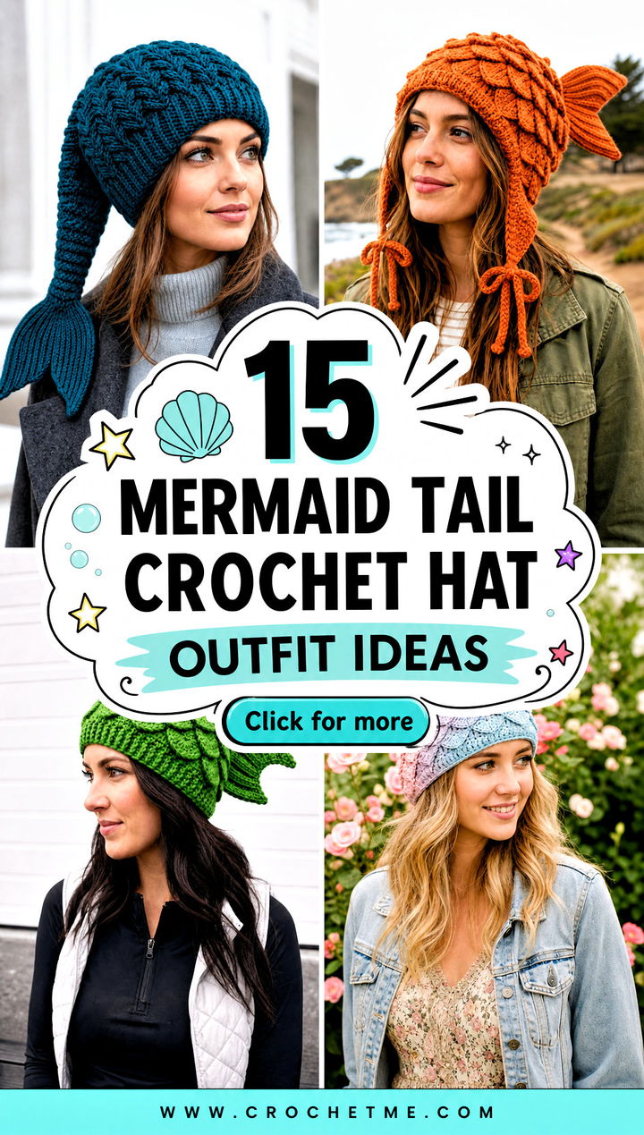 15 Mermaid Tail Crochet Hat outfit ideas - 15 Mermaid Tail Crochet Hat outfit ideas