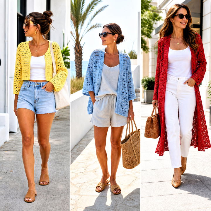 15 Mid Summer Crochet Cardigan Outfit Ideas for Breezy Days