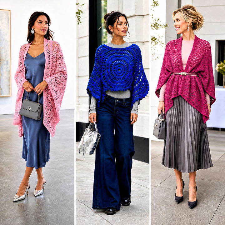 15 Modern Crochet Poncho Outfit Ideas for Effortless Layering