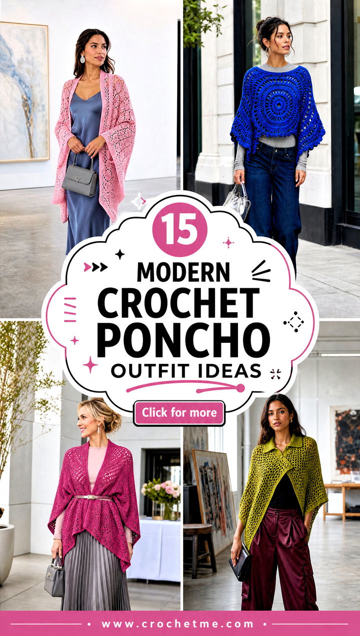 15 Modern Crochet Poncho outfit ideas - 15 Modern Crochet Poncho outfit ideas