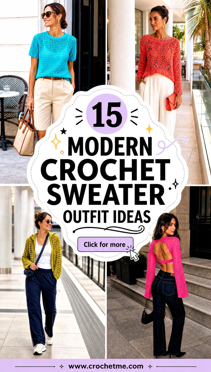 15 Modern Crochet Sweater outfit ideas - 15 Modern Crochet Sweater outfit ideas