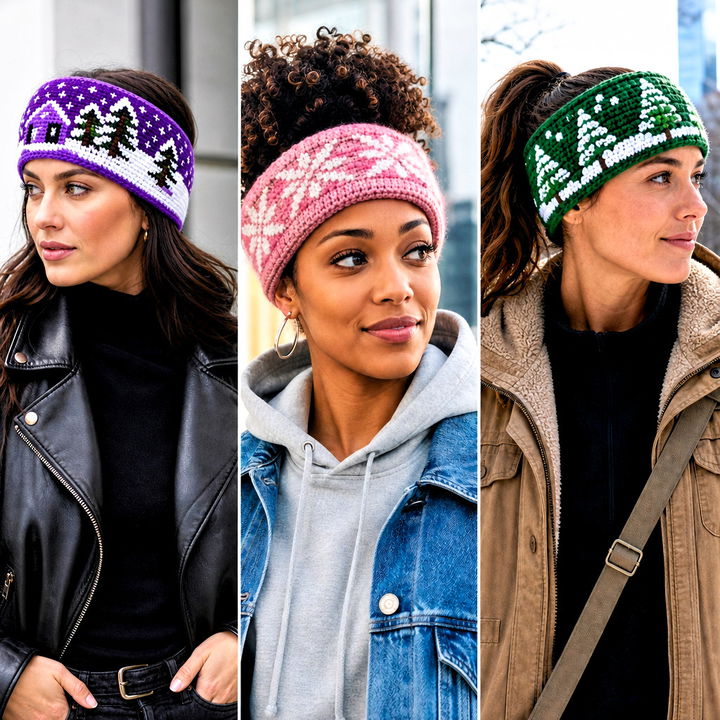 15 Mosaic Crochet Winter Wonderland Headband Outfit Ideas to Try