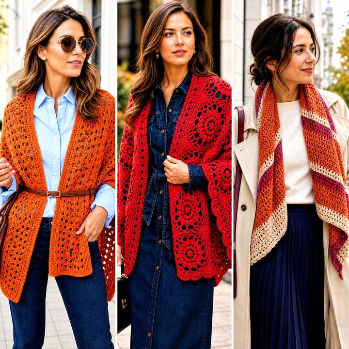 15 Never Ending Crochet Shawl Outfit Ideas for Cozy Style