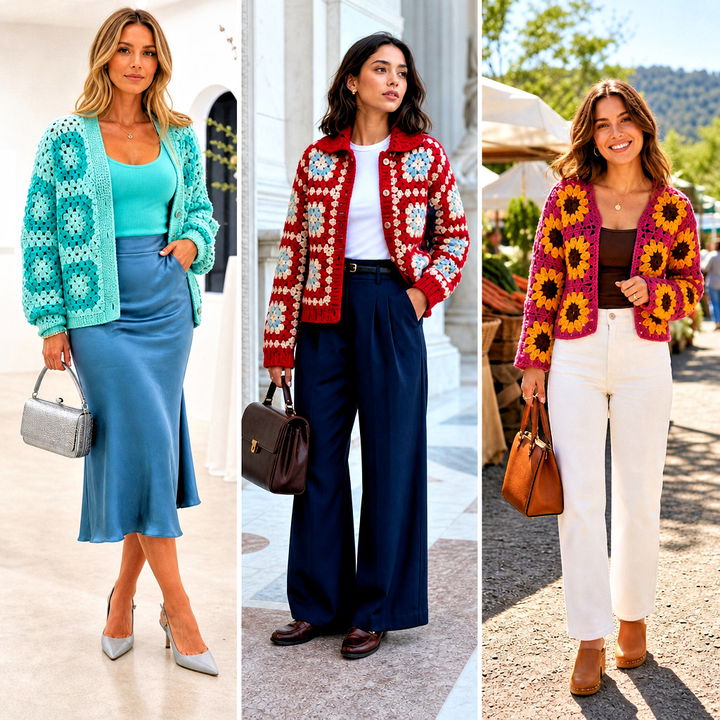 15 Never Off Granny Square Cardigan Outfit Ideas to Try