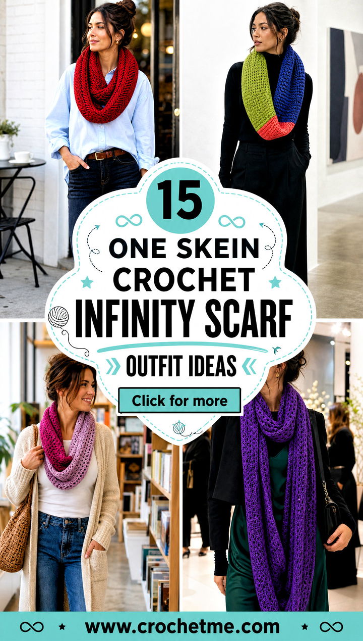 15 One Skein Crochet Infinity Scarf outfit ideas - 15 One Skein Crochet Infinity Scarf outfit ideas