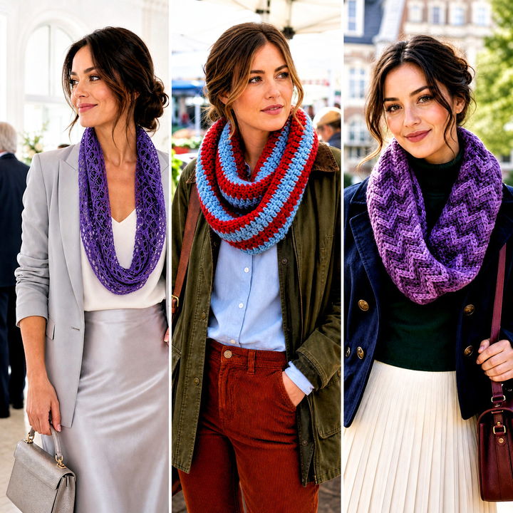 15 Oversized Crochet Infinity Scarf Outfit Ideas for Winter