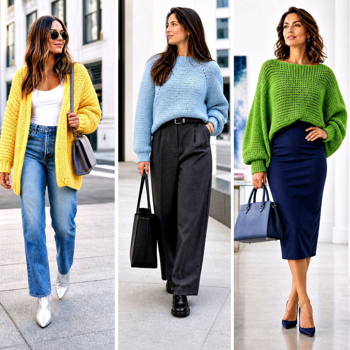 15 Oversized Crochet Sweaters Outfit Ideas for Cozy Days