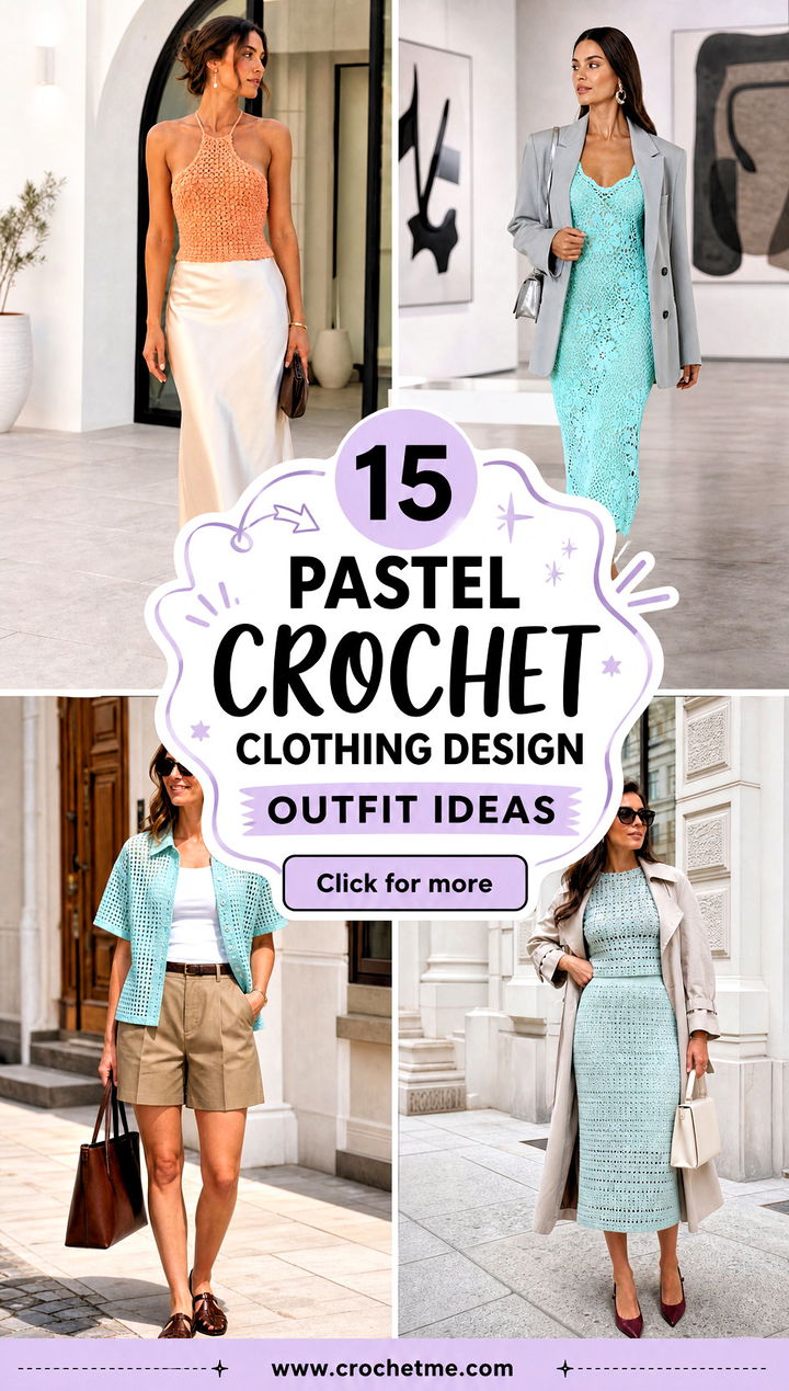 15 Pastel Crochet Clothing Design outfit ideas - 15 Pastel Crochet Clothing Design outfit ideas
