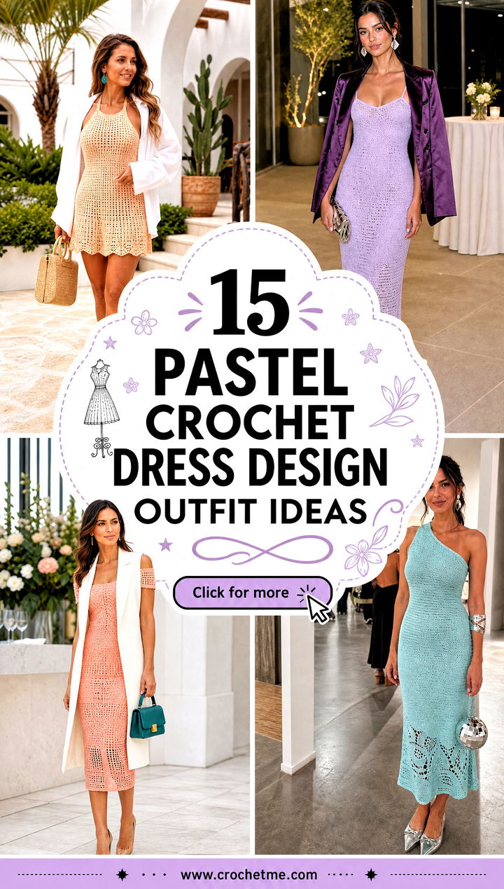 15 Pastel Crochet Dress Design outfit ideas - 15 Pastel Crochet Dress Design outfit ideas