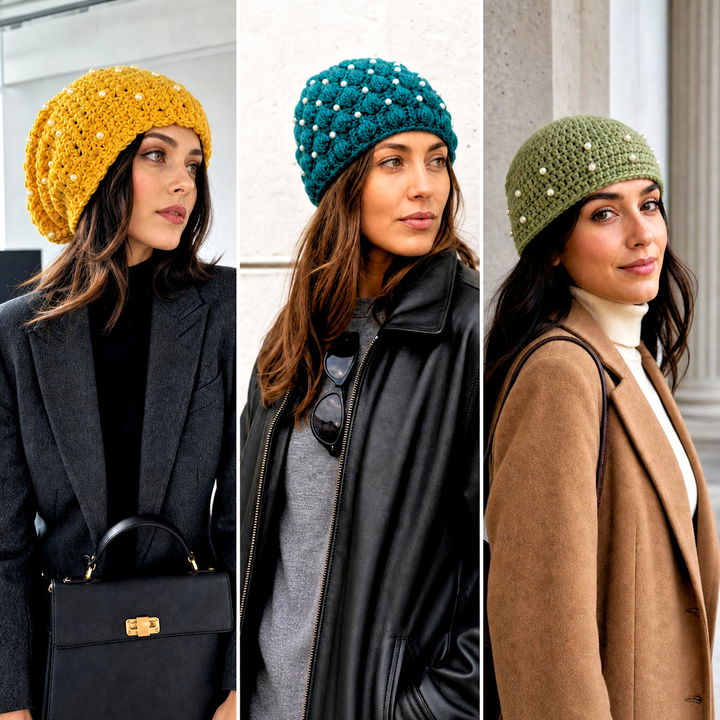 15 Pearl Crochet Beanie Outfit Ideas for Chic Winter Style