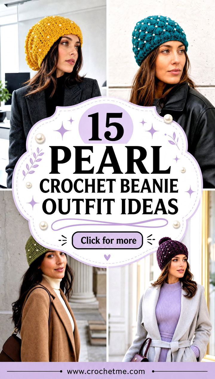 15 Pearl Crochet Beanie outfit ideas - 15 Pearl Crochet Beanie outfit ideas
