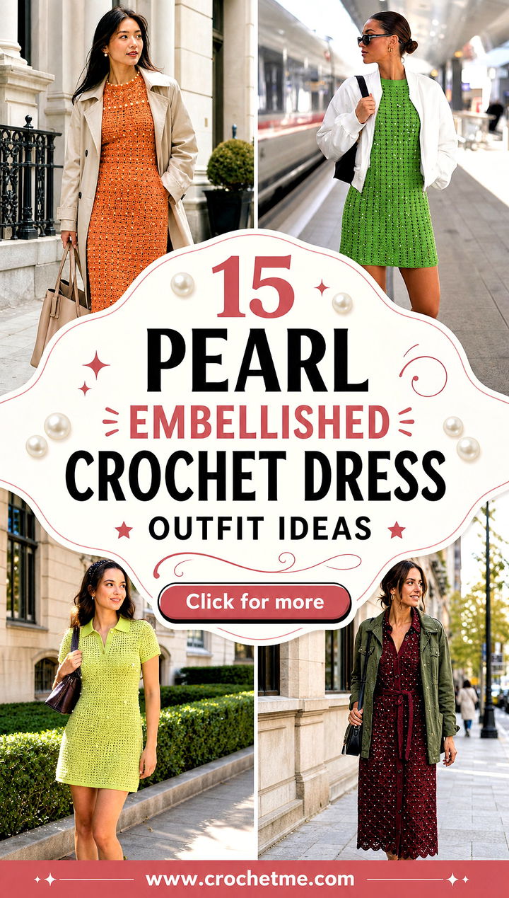 15 Pearl Embellished Crochet Dress outfit ideas - 15 Pearl Embellished Crochet Dress outfit ideas