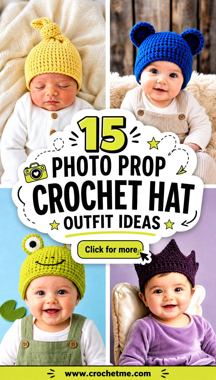 15 Photo Prop Crochet Hat outfit ideas - 15 Photo Prop Crochet Hat outfit ideas