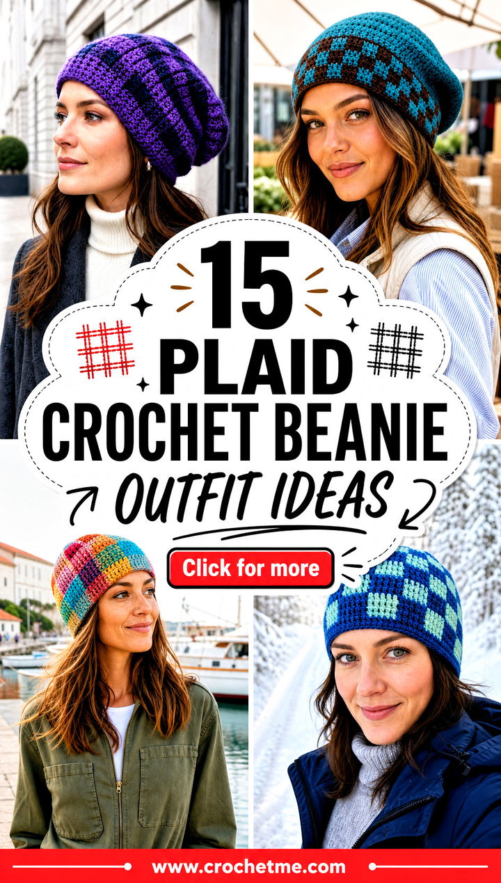 15 Plaid Crochet Beanie outfit ideas - 15 Plaid Crochet Beanie outfit ideas