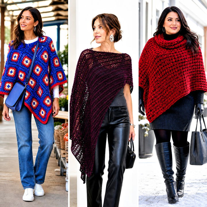 15 Quick Crochet Poncho Outfit Ideas for Cozy, Chic Layering