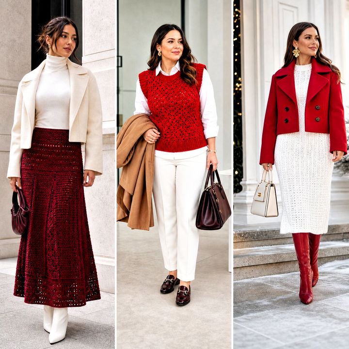 15 Red and White Crochet Holiday Outfit Ideas for Festive Looks