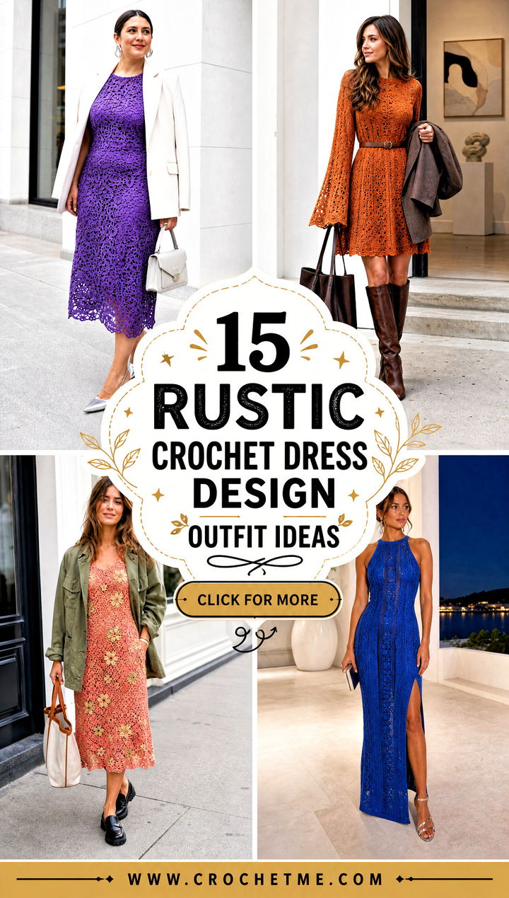 15 Rustic Crochet Dress Design outfit ideas - 15 Rustic Crochet Dress Design outfit ideas