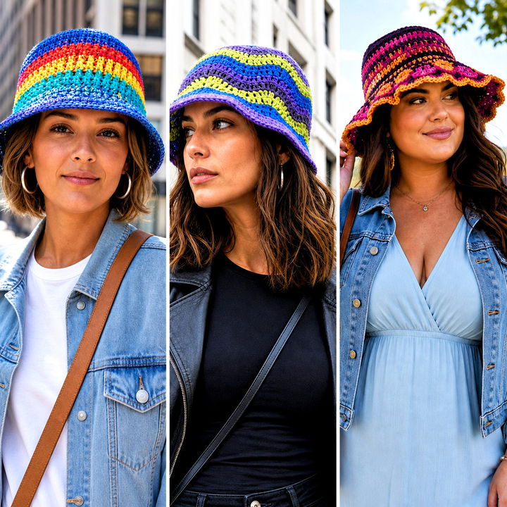 15 Scrap Happy Crochet Bucket Hat Outfit Ideas for Summer