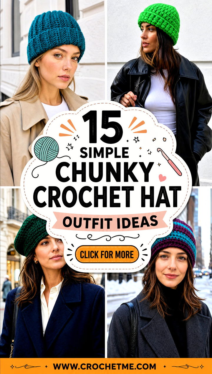 15 Simple Chunky Crochet Hat outfit ideas - 15 Simple Chunky Crochet Hat outfit ideas