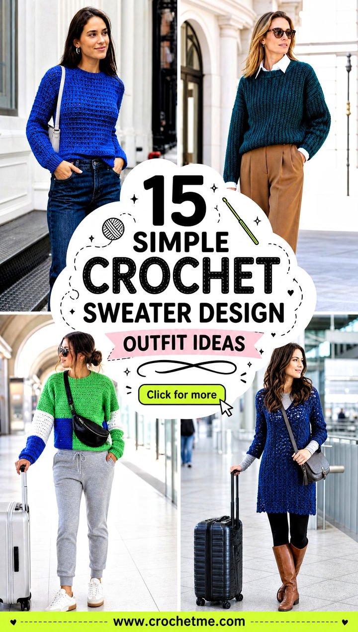 15 Simple Crochet Sweater Design outfit ideas - 15 Simple Crochet Sweater Design outfit ideas