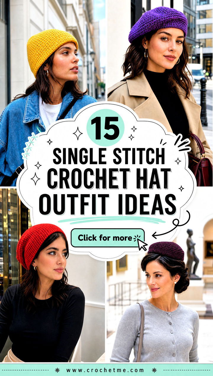 15 Single Stitch Crochet Hat outfit ideas - 15 Single Stitch Crochet Hat outfit ideas