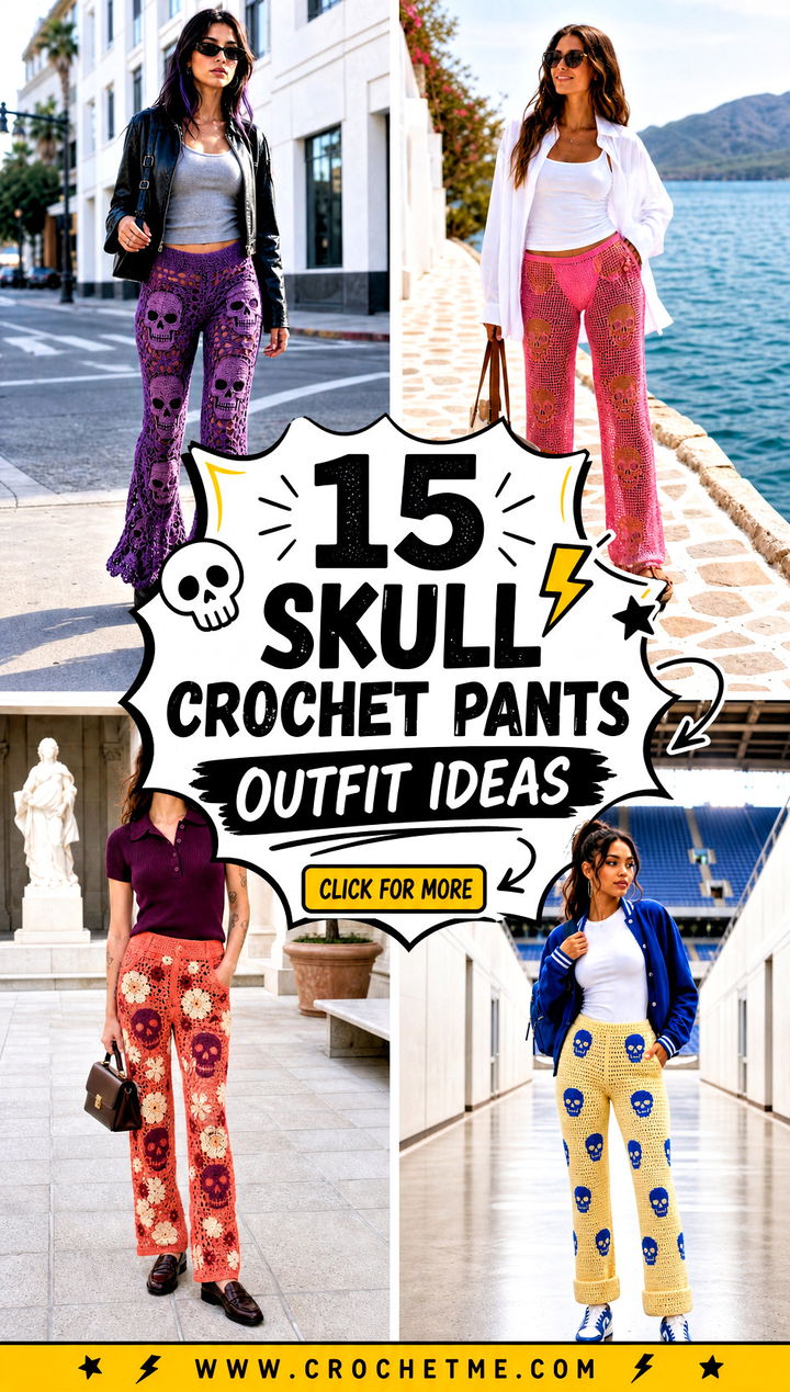 15 Skull Crochet Pants outfit ideas - 15 Skull Crochet Pants outfit ideas