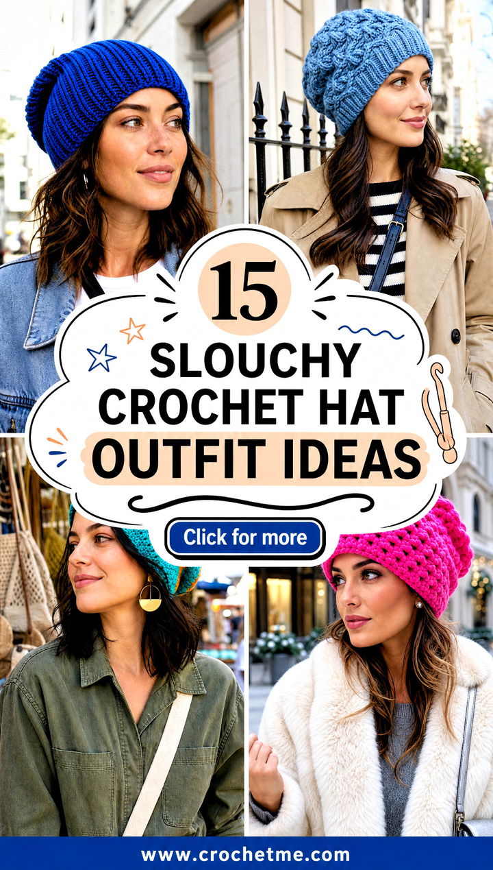 15 Slouchy Crochet Hat outfit ideas - 15 Slouchy Crochet Hat outfit ideas