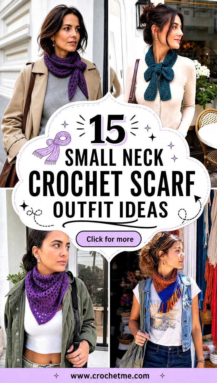 15 Small Neck Crochet Scarf outfit ideas - 15 Small Neck Crochet Scarf outfit ideas