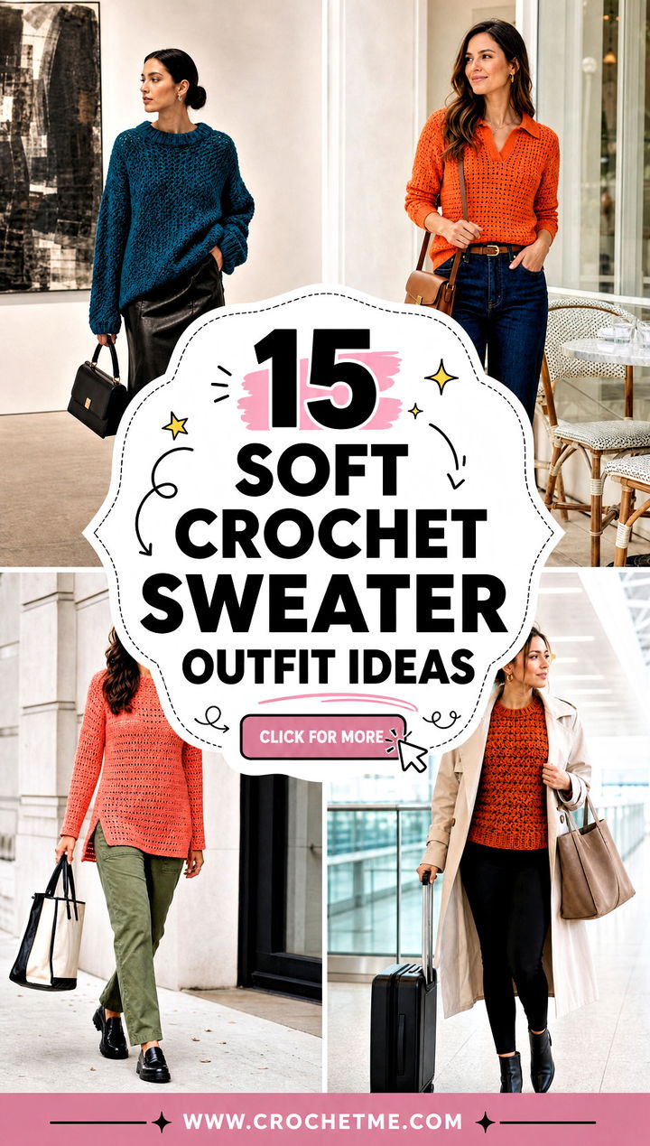 15 Soft Crochet Sweater outfit ideas - 15 Soft Crochet Sweater outfit ideas