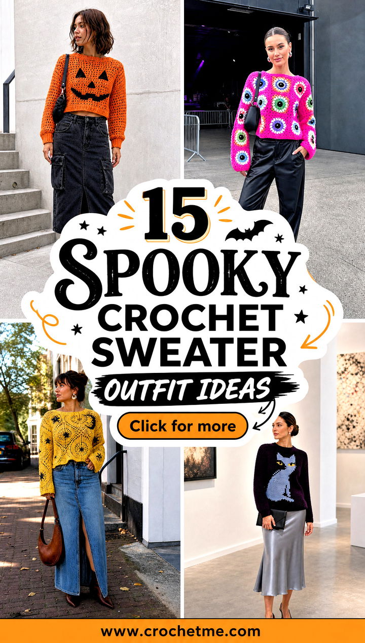 15 Spooky Crochet Sweater outfit ideas - 15 Spooky Crochet Sweater outfit ideas