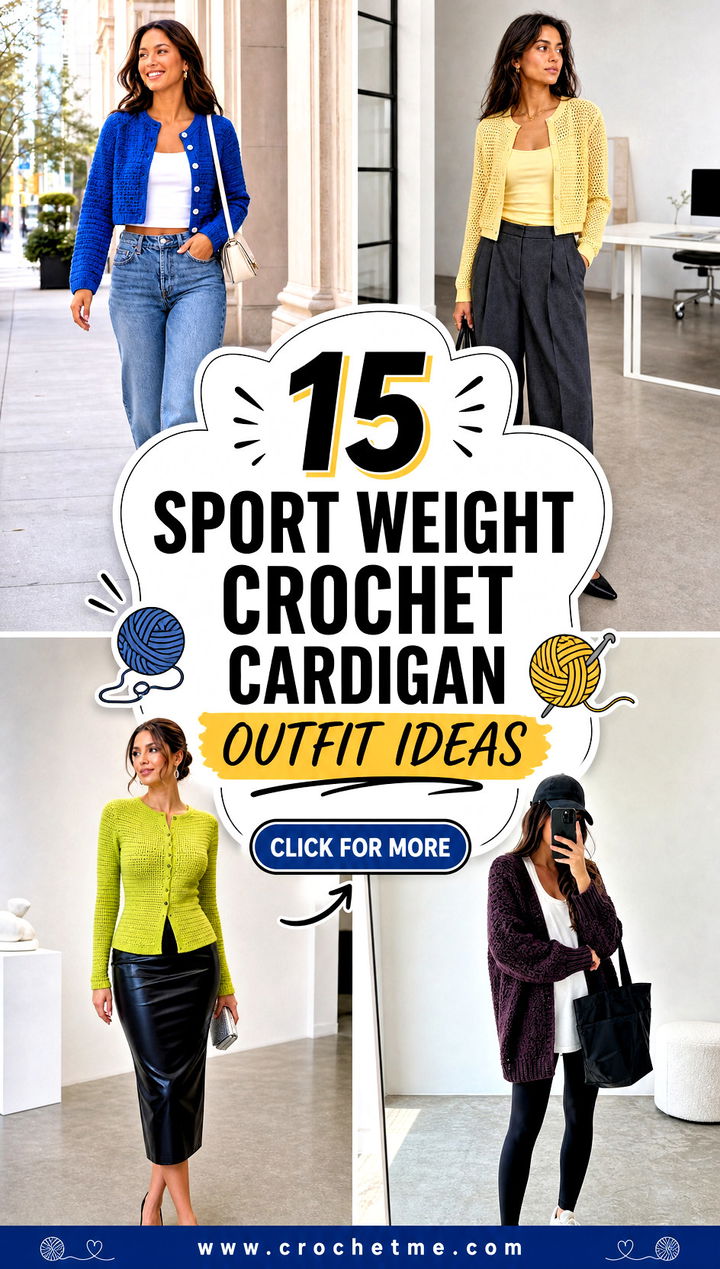 15 Sport Weight Crochet Cardigan outfit ideas - 15 Sport Weight Crochet Cardigan outfit ideas