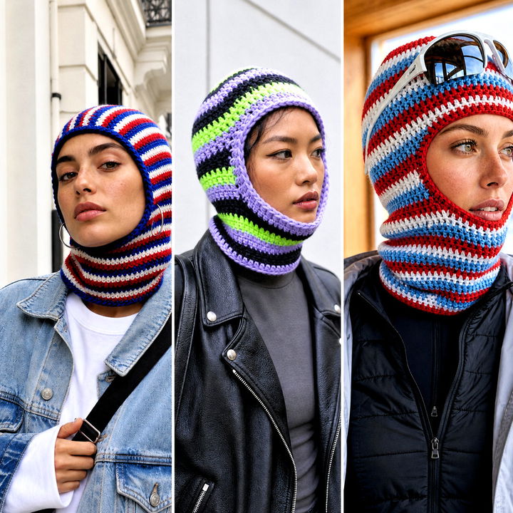 15 Striped Crochet Balaclava Outfit Ideas for Bold Winter Style