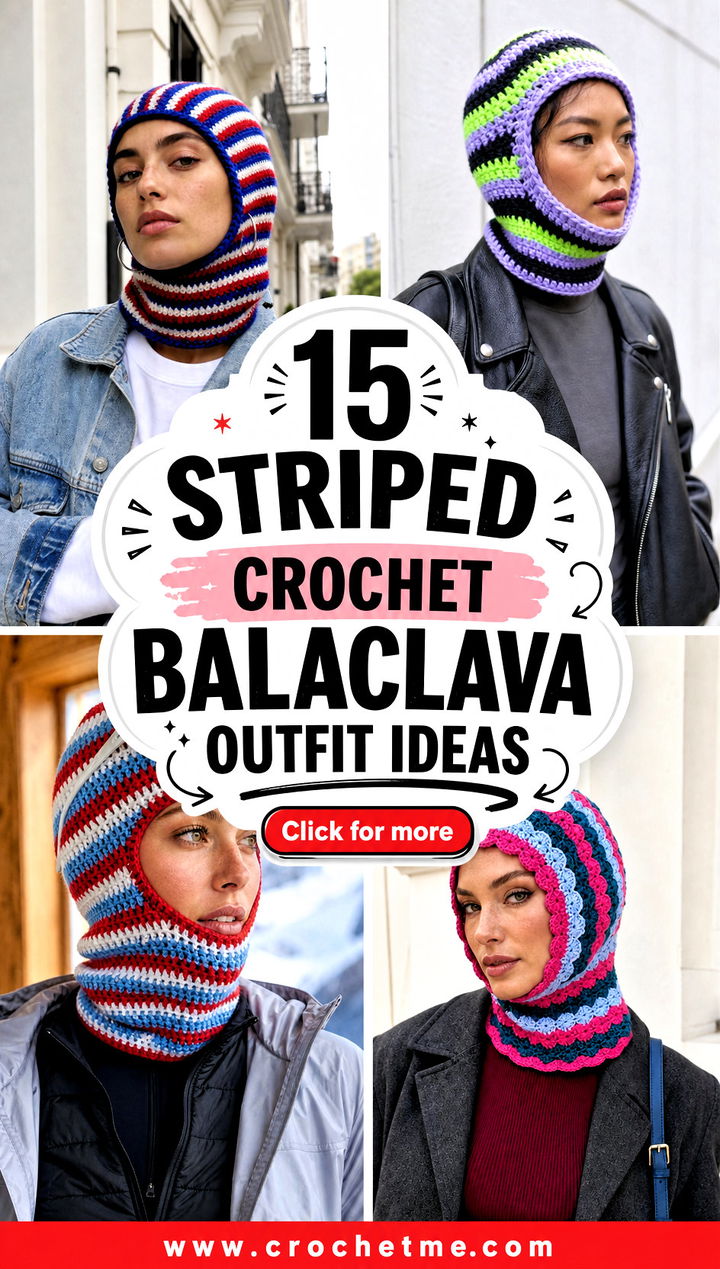 15 Striped Crochet Balaclava outfit ideas - 15 Striped Crochet Balaclava outfit ideas