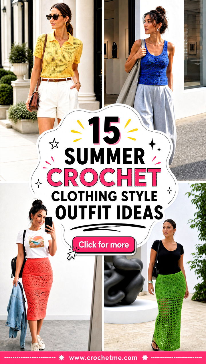 15 Summer Crochet Clothing Style outfit ideas - 15 Summer Crochet Clothing Style outfit ideas