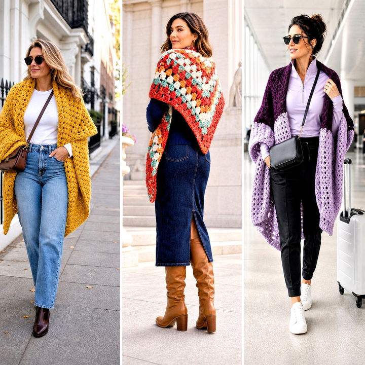 15 Super Bulky Crochet Shawl Outfit Ideas for Cozy Layering