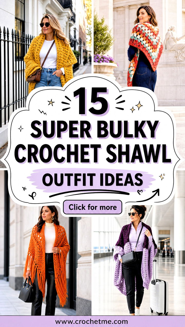 15 Super Bulky Crochet Shawl outfit ideas - 15 Super Bulky Crochet Shawl outfit ideas