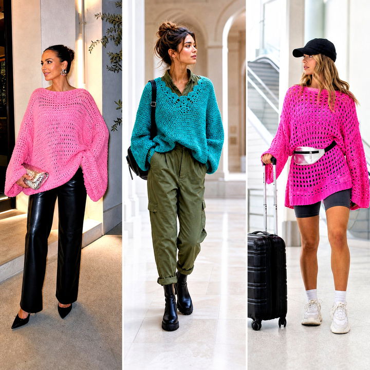 15 Super Slouchy Crochet Sweater Outfit Ideas for Cozy Weekends