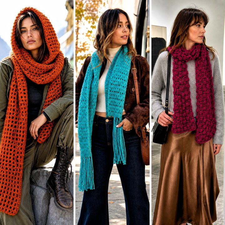 15 Thick Crochet Scarf Outfit Ideas for Cozy Winter Style