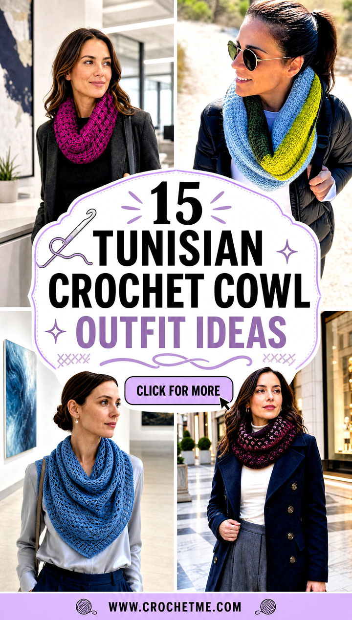 15 Tunisian Crochet Cowl outfit ideas - 15 Tunisian Crochet Cowl outfit ideas