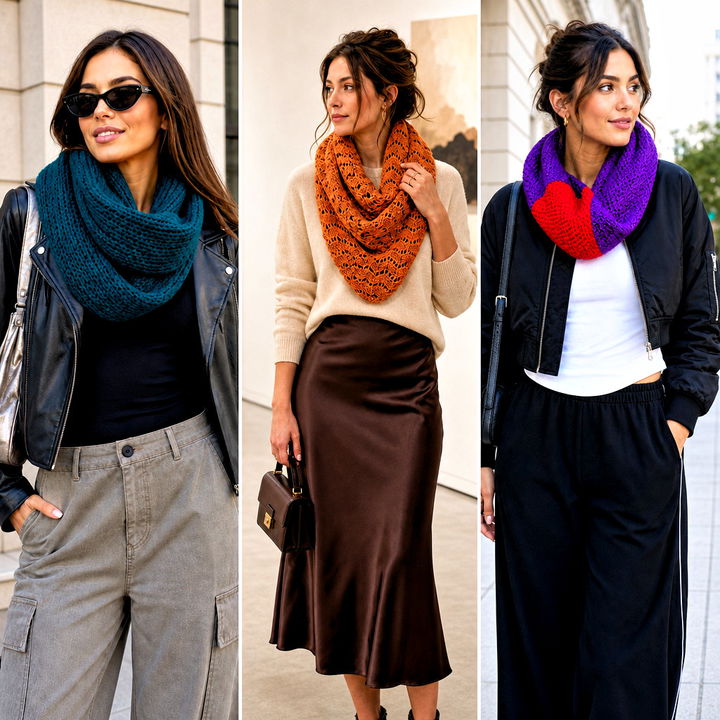 15 Tunisian Crochet Infinity Scarf Outfit Ideas for Winter