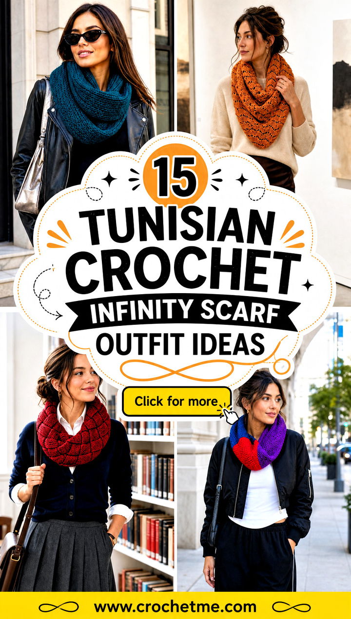 15 Tunisian Crochet Infinity Scarf outfit ideas - 15 Tunisian Crochet Infinity Scarf outfit ideas