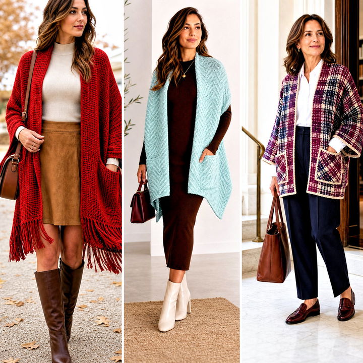 15 Tunisian Crochet Pocket Shawl Outfit Ideas for Chic Layering