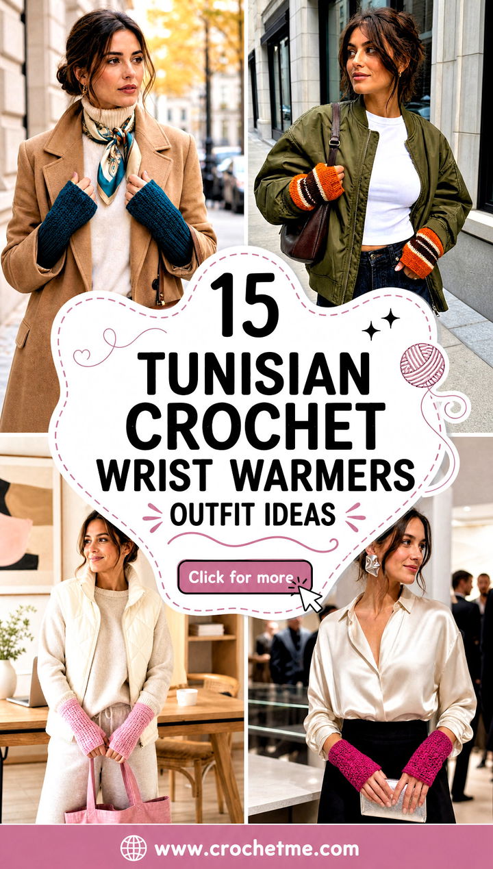 15 Tunisian Crochet Wrist Warmers outfit ideas - 15 Tunisian Crochet Wrist Warmers outfit ideas