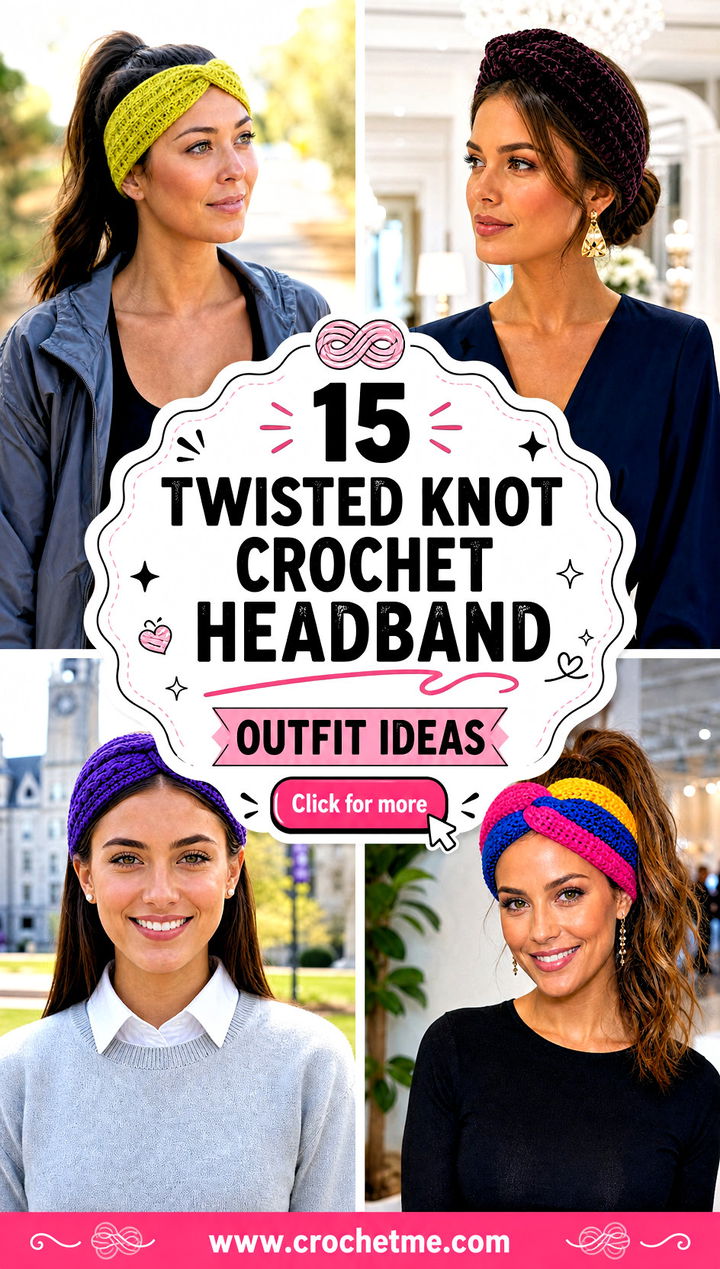 15 Twisted Knot Crochet Headband outfit ideas - 15 Twisted Knot Crochet Headband outfit ideas