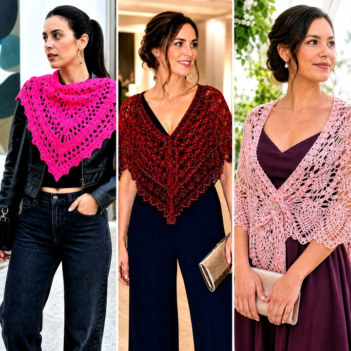 15 V Shaped Crochet Shawl Outfit Ideas for Elegant Layering