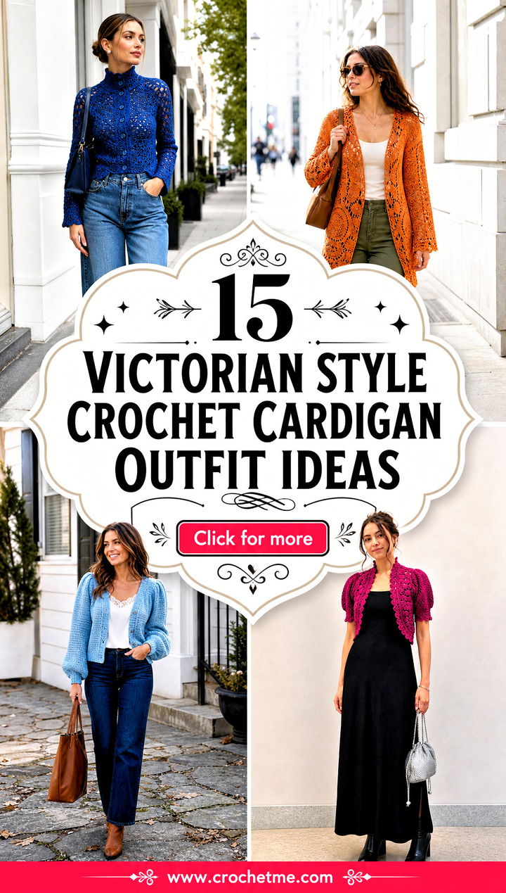 15 Victorian Style Crochet Cardigan outfit ideas - 15 Victorian Style Crochet Cardigan outfit ideas