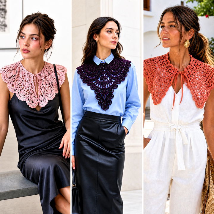 15 Vintage Crochet Collar Design Outfit Ideas for Retro Chic